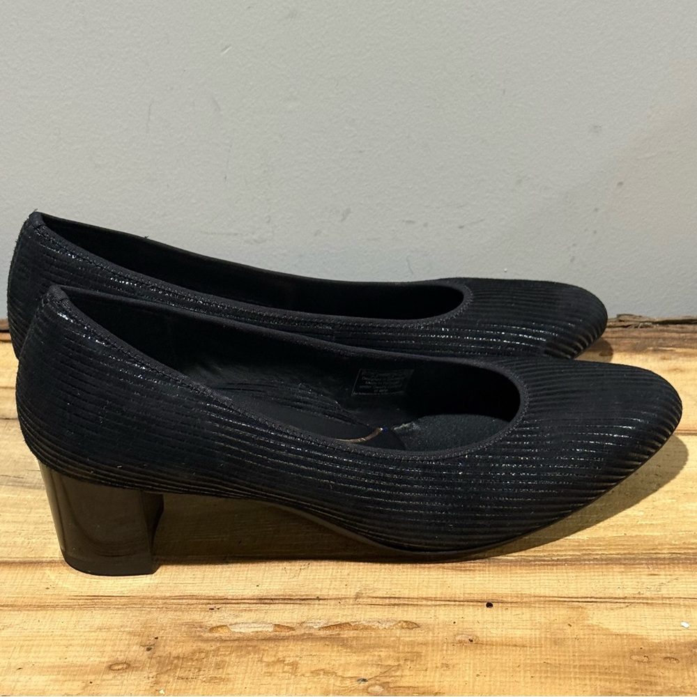 NEW ARA Kendall pumps in Black Striped Leather Size 8 A17 - Picture 9 of 13